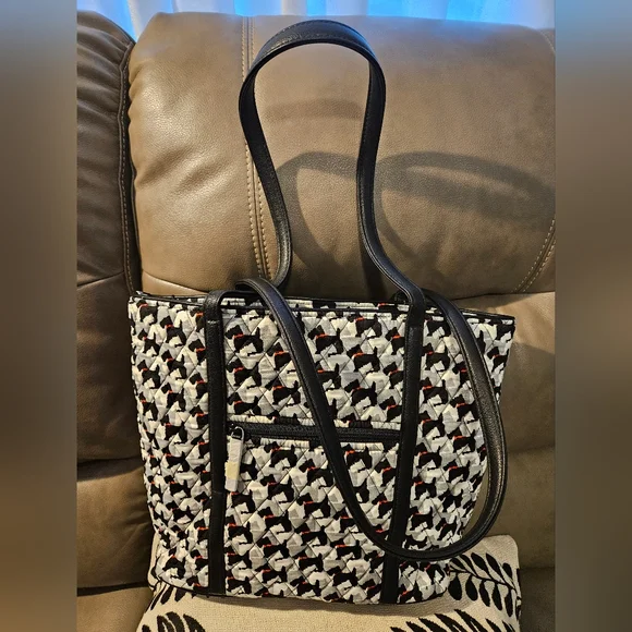 VERA BRADLEY BAG BLACK/RED H 12" W 15" - Picture 2 of 8